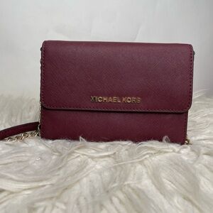Michael Khors Burgundy Crossbody Bag